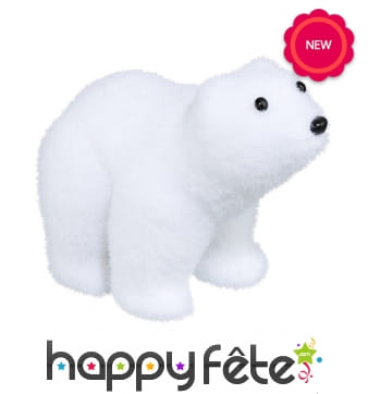 Petit ours polaire blanc uni de 10cm
