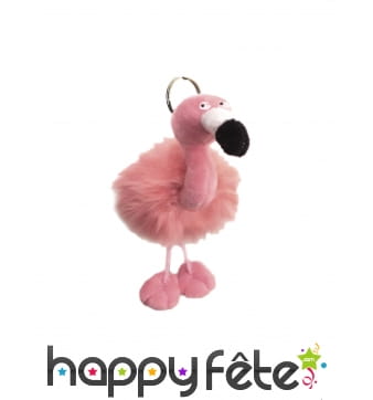 Petit porte clef flamant rose en peluche