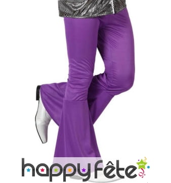 Pantalon patte d'éléphant violet pour homme