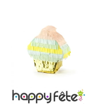 Petite pinata en forme de cupcake, 9 x 10 x 3,5 cm