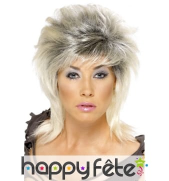 Perruque pin up années 80 grise