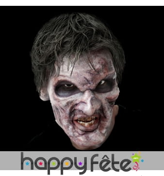 Prothèse pour visage de zombie, en mousse