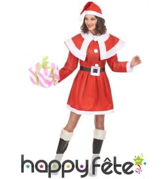 Petite robe de mère Noël rouge