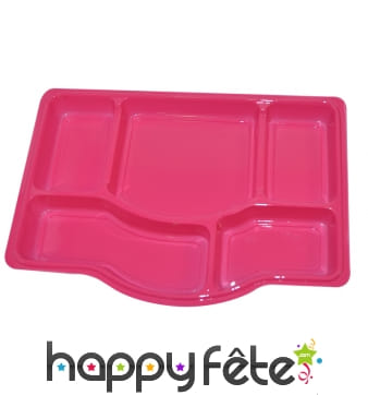 Plateaux repas fuchsia 5 compartiments