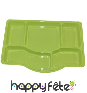 Plateaux repas verts compartimentés