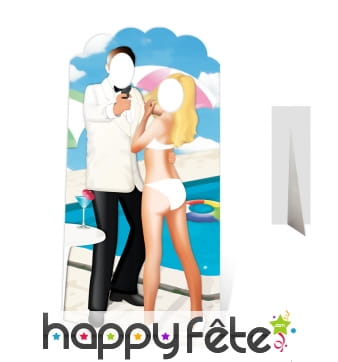 Passe-tête agent secret et bimbo