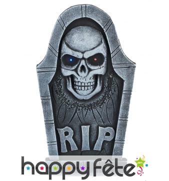 Pierre tombale crâne lumineux de 53cm