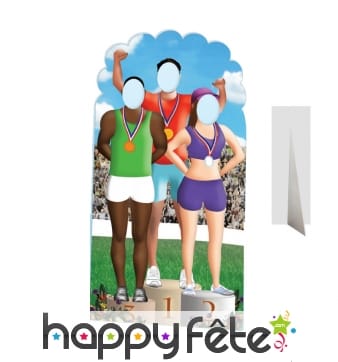 Passe-têtes de sportifs sur podium