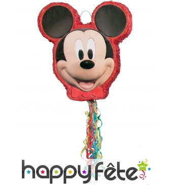 Pinata tête de Mickey Mouse à franges de 50 cm