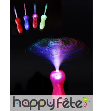 Plumeau tournant en fibre optique multicolore