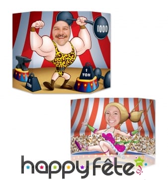 Passe tête Mr Muscle et Mme trapéziste