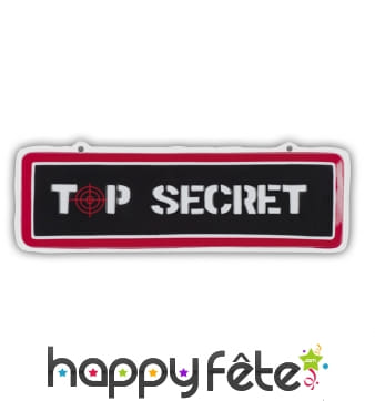 Panneau top secret de 18 x 55 cm