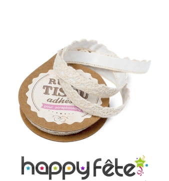 Ruban adhésif de dentelle ivoire 10 mm x 2 m