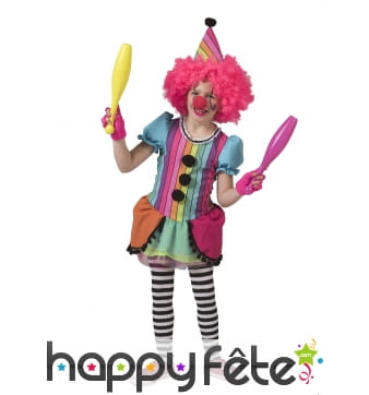 Robe arc-en-ciel de clown pour enfant