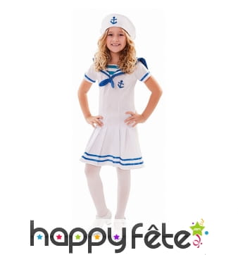 Robe blanche de marin pour enfant