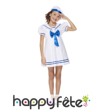 Robe blanche petite fille de la marine