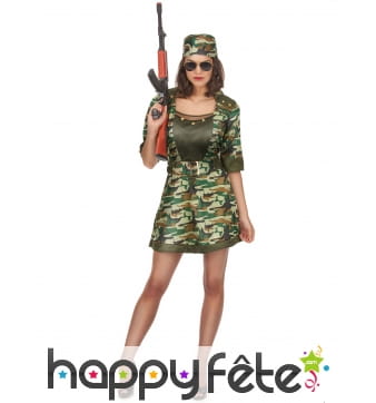 Robe camouflage courte pour femme adulte
