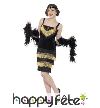 Robe charleston franges dorées pour adolescente