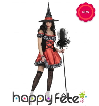 Robe courte orange satinée de sorcière pour femme