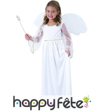 Robe d'ange blanc avec ailes pour enfant