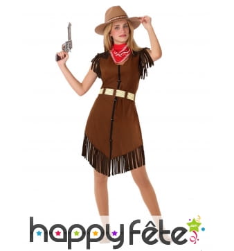Robe de cowgirl pour ado, marron