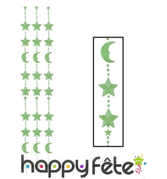 Rideau d'étoiles et de lune phosphorescent