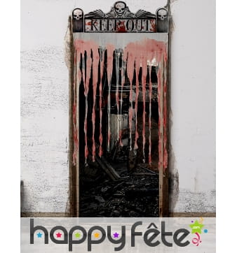 Rideau de porte Keep Out pour Halloween