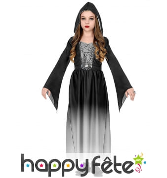 Robe de petite sorcière dégradé noir et blanc