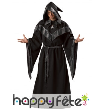 Robe de sorcier noire pour homme, prémium