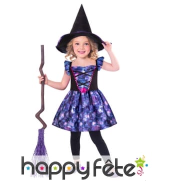 Robe de sorcière pour enfant en tissu recyclé