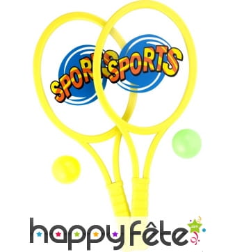 Raquettes et balles jaune