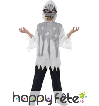 Robe et masque squelette enfant