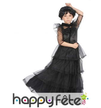Robe Gothique Fille avec Barrette Halloween