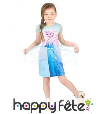 Robe imprimée Elsa sur le devant, pour enfant