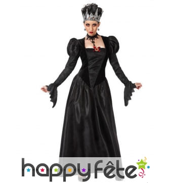 Robe noire gothique de reine pour femme
