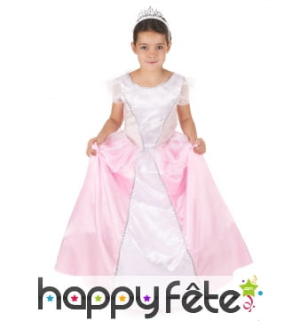 Robe rose blanche volumineuse de petite princesse