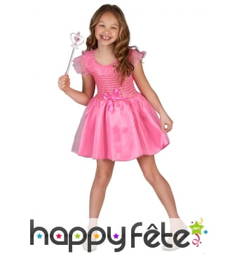 Robe rose de petite princesse avec brillants