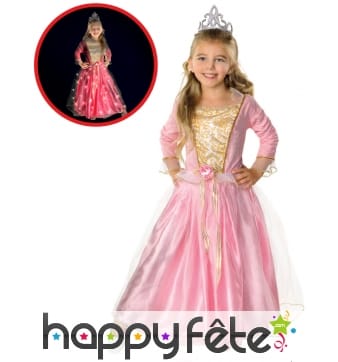 Robe rose lumineuse de princesse pour enfant