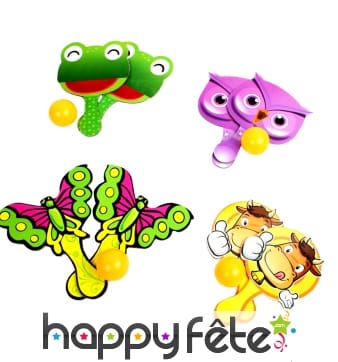 Raquette tape balle tête d'animal, 17cm