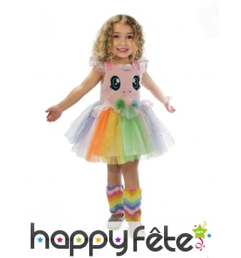 Robe tutu de petite licorne multicolore, enfant