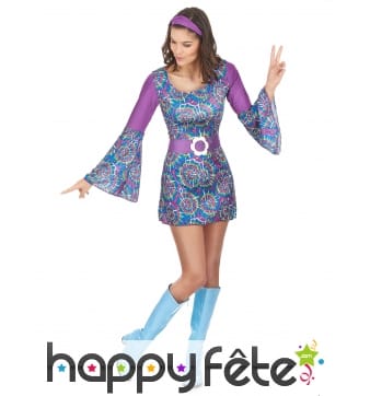 Robe violette bleue babacool pour femme