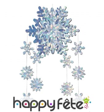 Suspension 3d flocons de neige 56cm