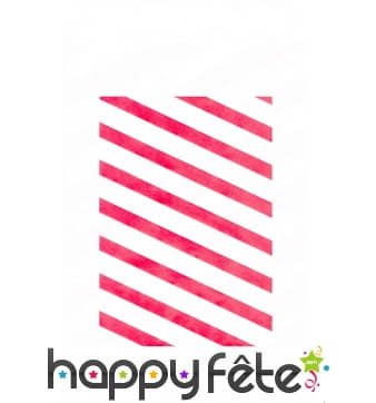 Sac alimentaire blanc rayures rouges 20 x 31 cm