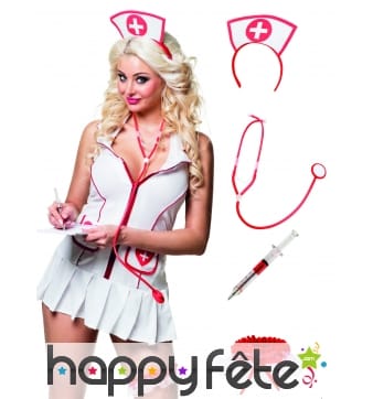 Set accessoires d'infirmière pour adulte