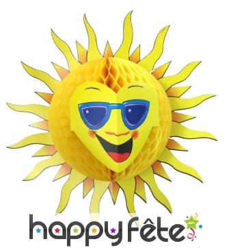 Soleil avec lunettes. Papier alvéolé de 50cm