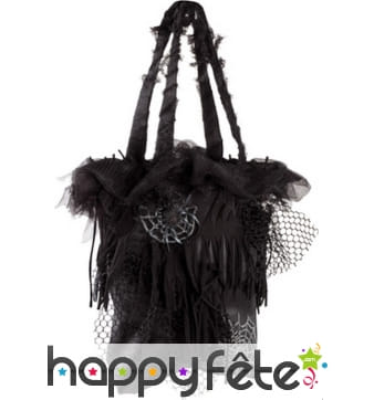 Sac à main noir d'Halloween avec araignées