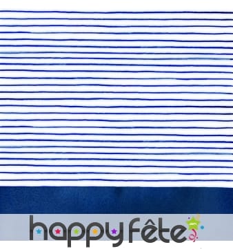 Serviettes blanches avec fines lignes bleues