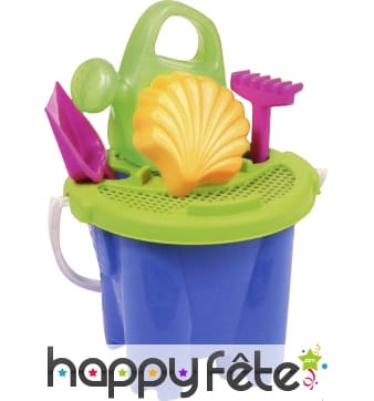 Seau chateau avec accessoires et arrosoir de plage