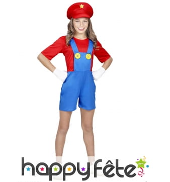 Salopette courte de plombier pour petite fille