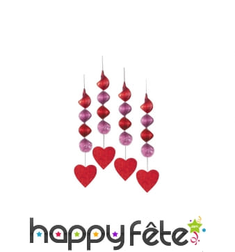 Suspensions coeurs de 45 cm, par 4